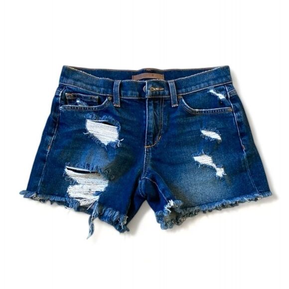 Joe's Cut-Off Blue‎ Denim Shorts Size 24 Distressed Stretchy Summer Style - Picture 1 of 5